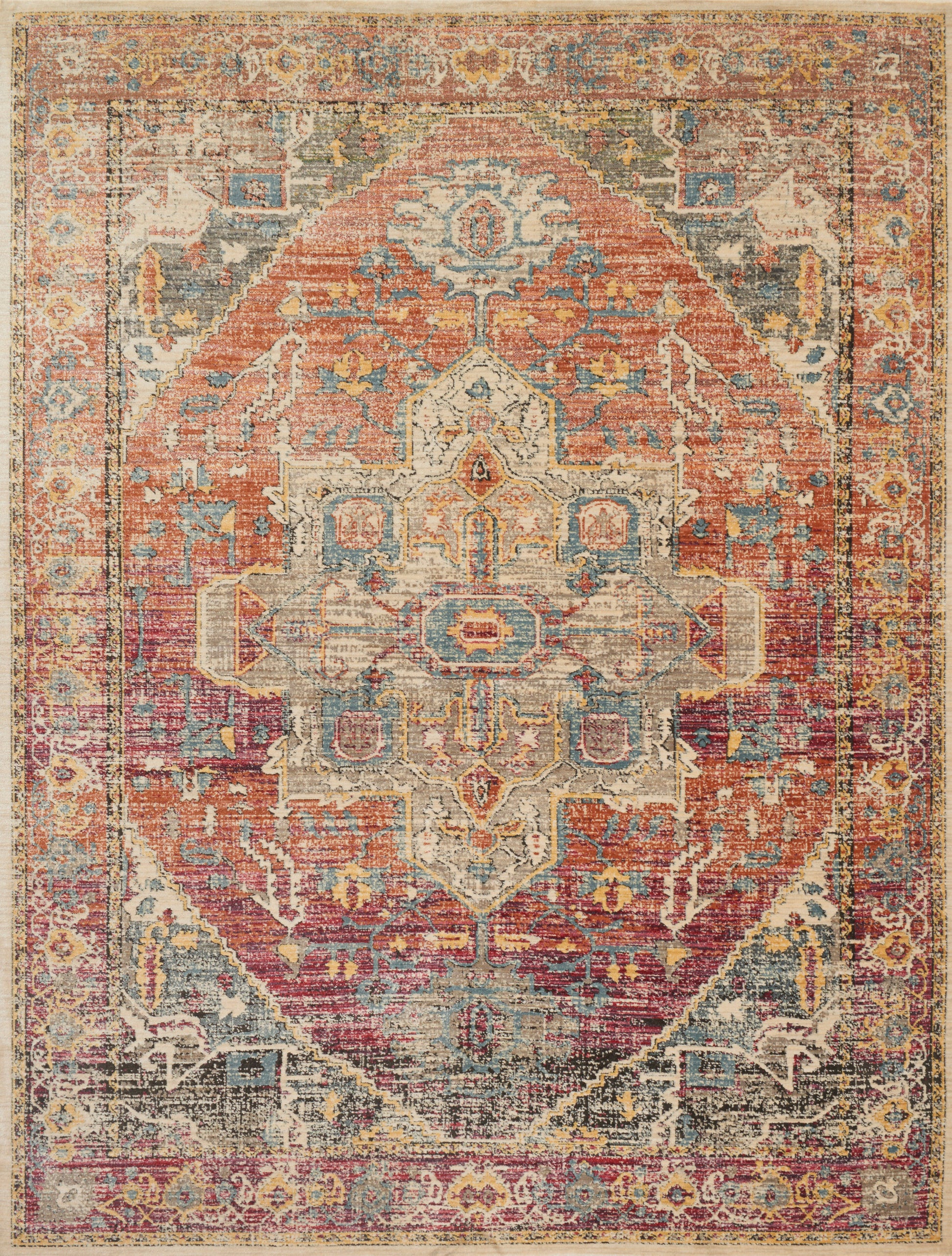 A picture of Loloi's Javari rug, in style JV-08, color Berry / Sunrise