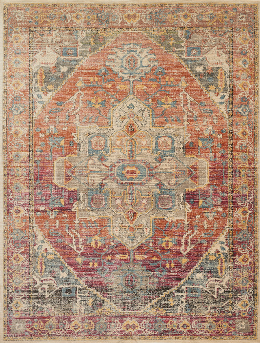 A picture of Loloi's Javari rug, in style JV-08, color Berry / Sunrise