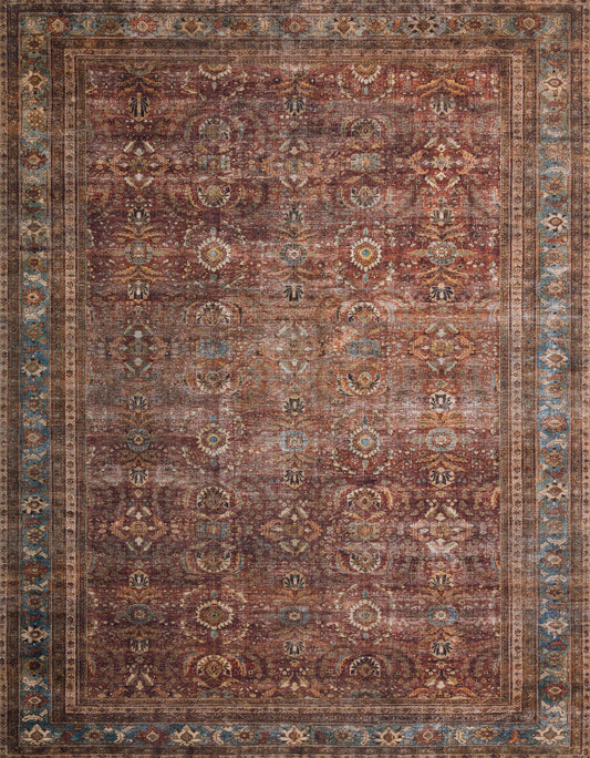 A picture of Loloi's Layla rug, in style LAY-01, color Brick / Blue
