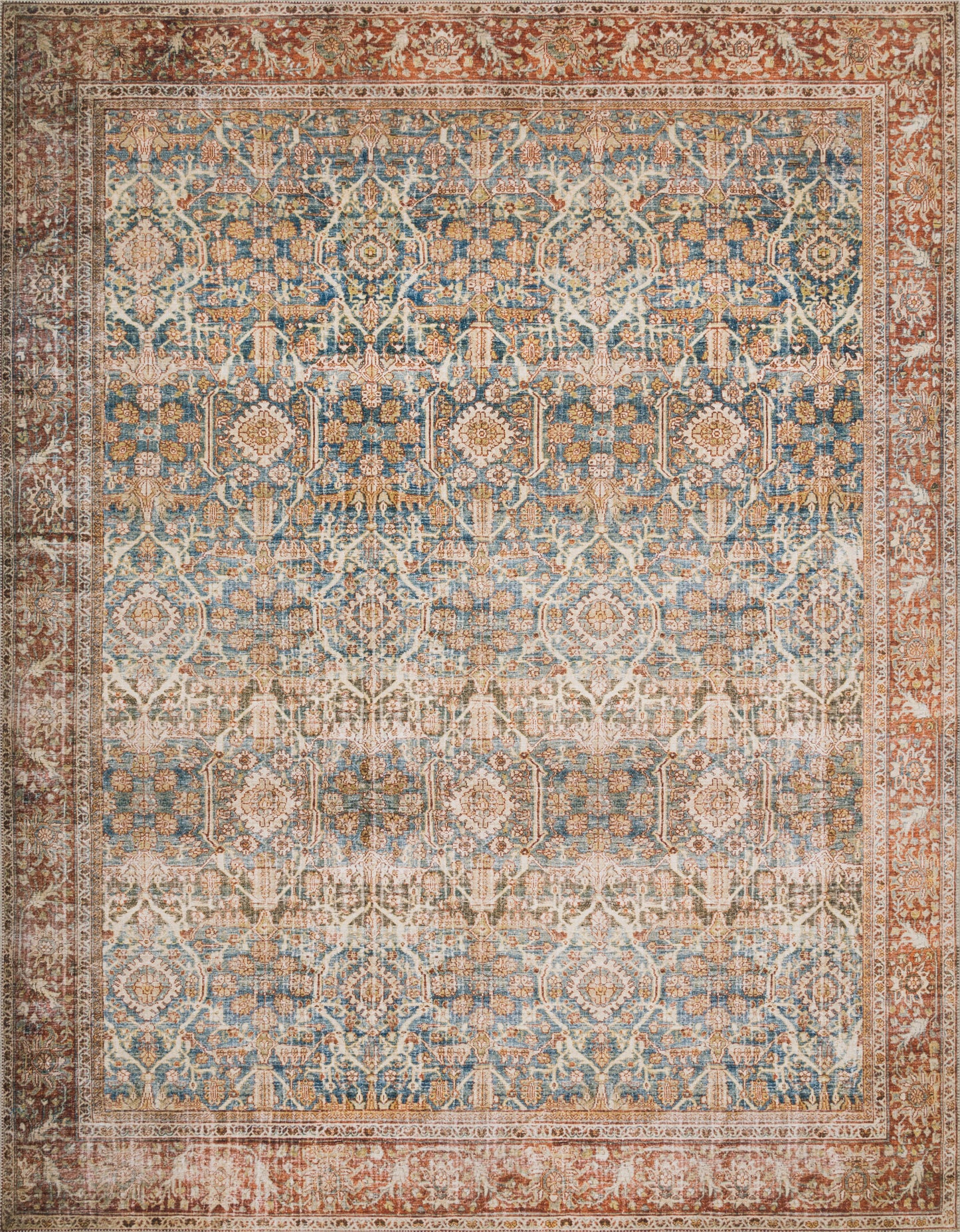 A picture of Loloi's Layla rug, in style LAY-04, color Ocean / Rust