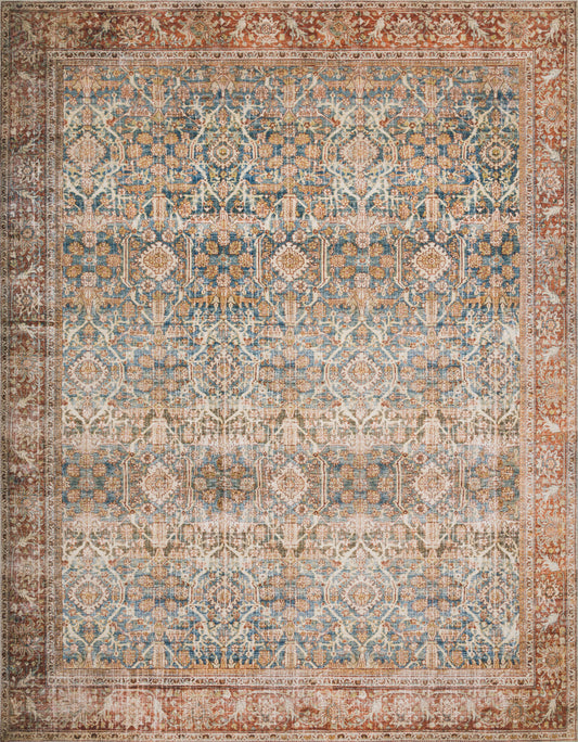 A picture of Loloi's Layla rug, in style LAY-04, color Ocean / Rust