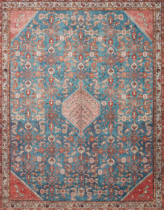 A picture of Loloi's Layla rug, in style LAY-10, color Marine / Clay