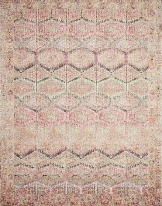 A picture of Loloi's Layla rug, in style LAY-17, color Pink / Lagoon
