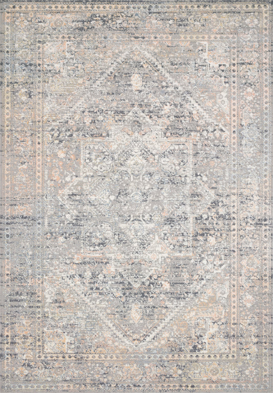 A picture of Loloi's Lucia rug, in style LUC-01, color Grey / Sunset