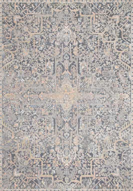 A picture of Loloi's Lucia rug, in style LUC-02, color Charcoal / Multi