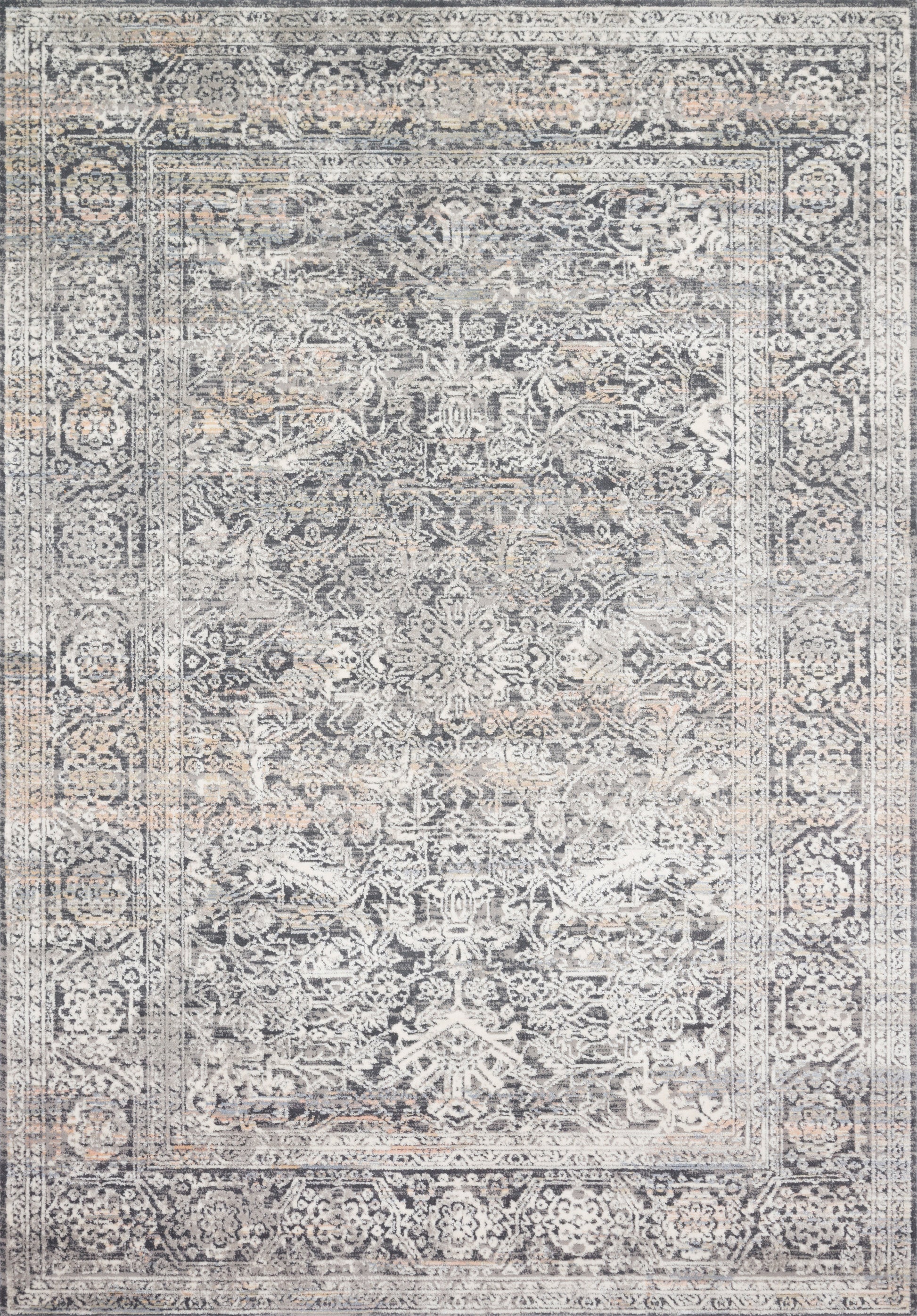 A picture of Loloi's Lucia rug, in style LUC-03, color Steel / Ivory