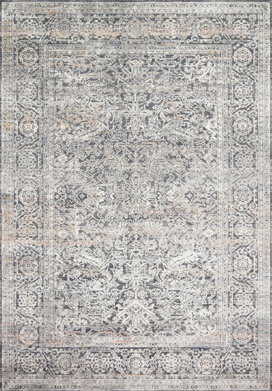 A picture of Loloi's Lucia rug, in style LUC-03, color Steel / Ivory