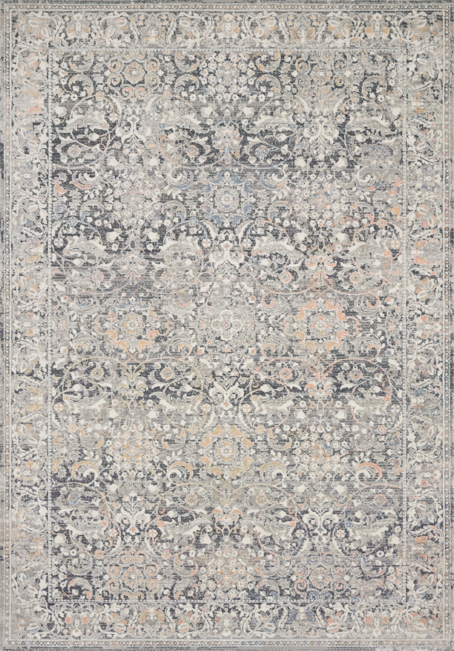 A picture of Loloi's Lucia rug, in style LUC-04, color Grey / Mist