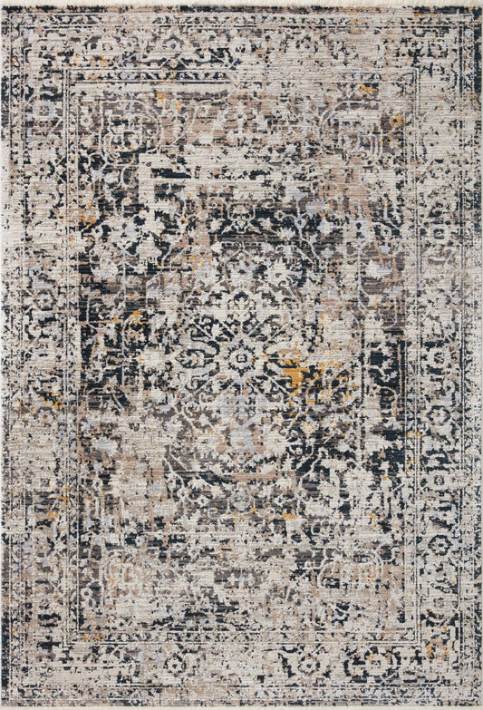 A picture of Loloi's Leigh rug, in style LEI-03, color Charcoal / Taupe