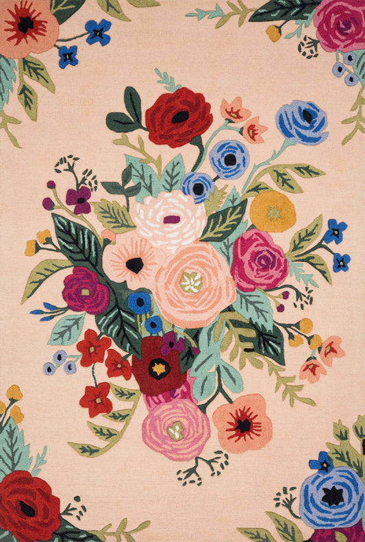 A picture of Loloi's Les Fleurs rug, in style LES-03, color Blush / Multi