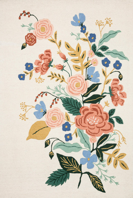 A picture of Loloi's Les Fleurs rug, in style LES-04, color Ivory / Multi