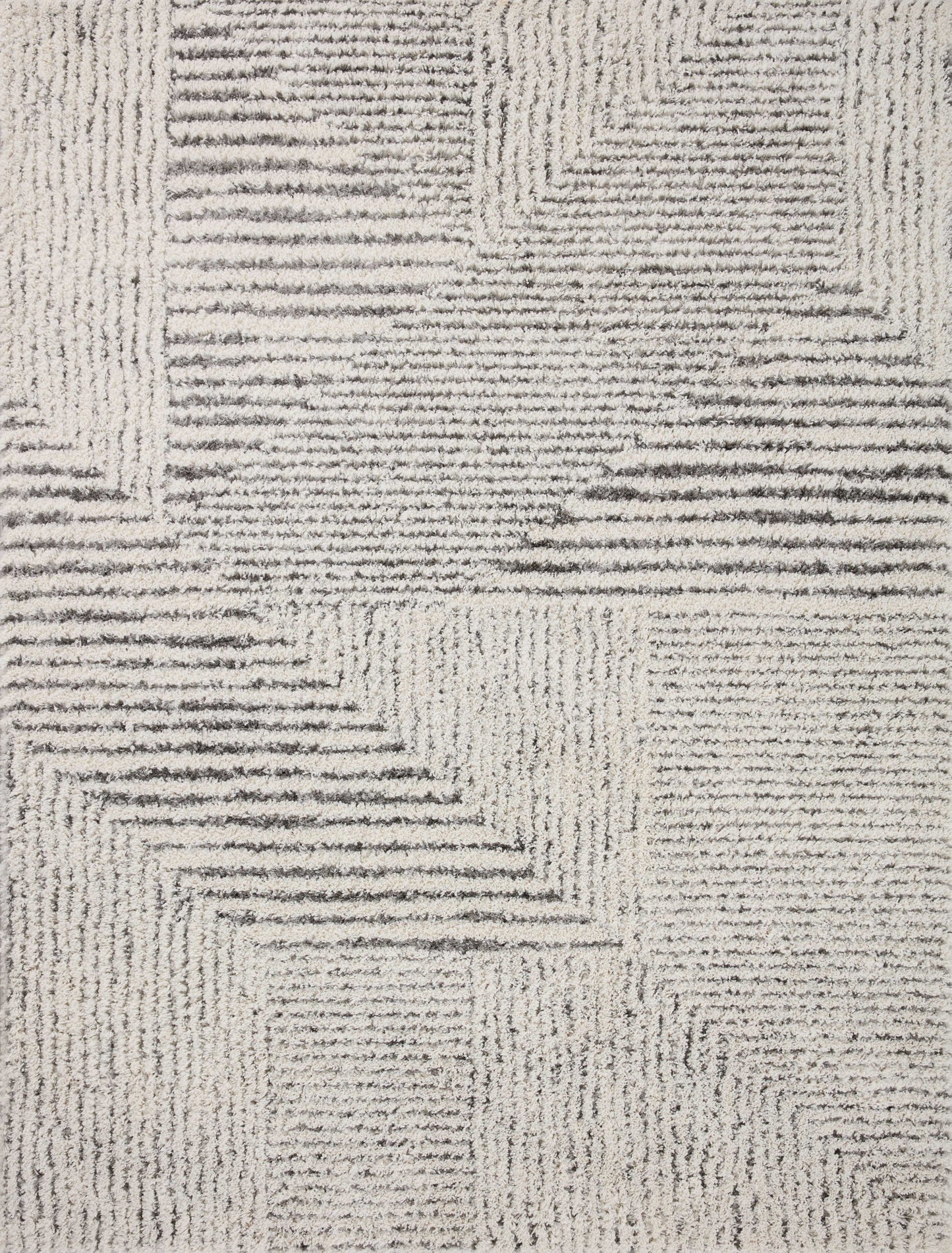 A picture of Loloi's Levitt Shag rug, in style LEV-02, color Ivory / Grey