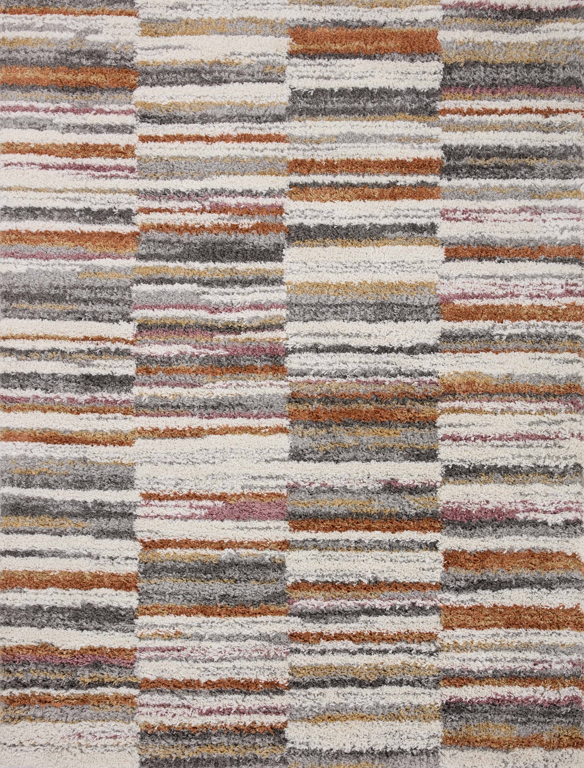 A picture of Loloi's Levitt Shag rug, in style LEV-03, color Ivory / Sunset