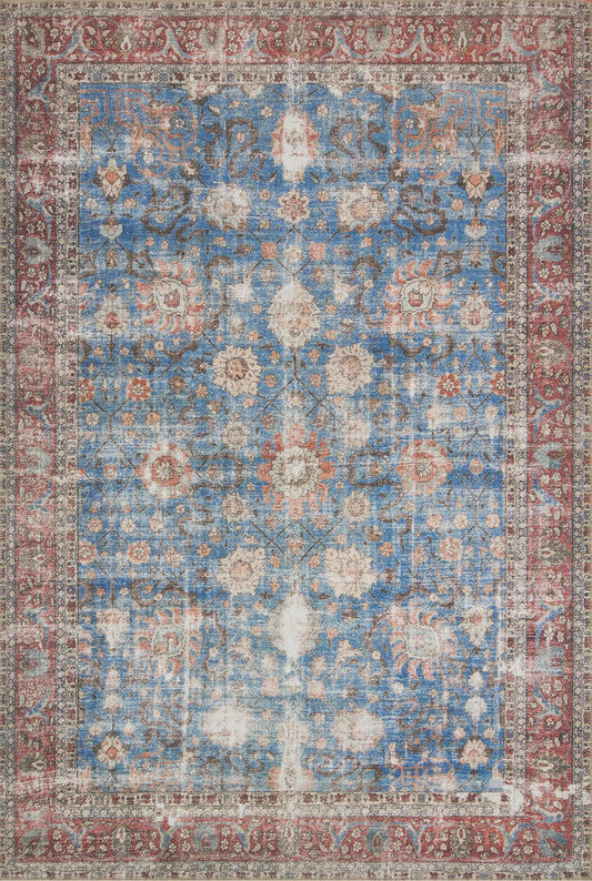 A picture of Loloi's Loren rug, in style LQ-01, color Blue / Brick