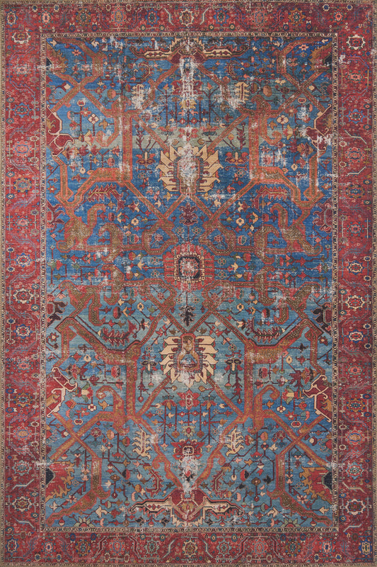 A picture of Loloi's Loren rug, in style LQ-10, color Blue / Red