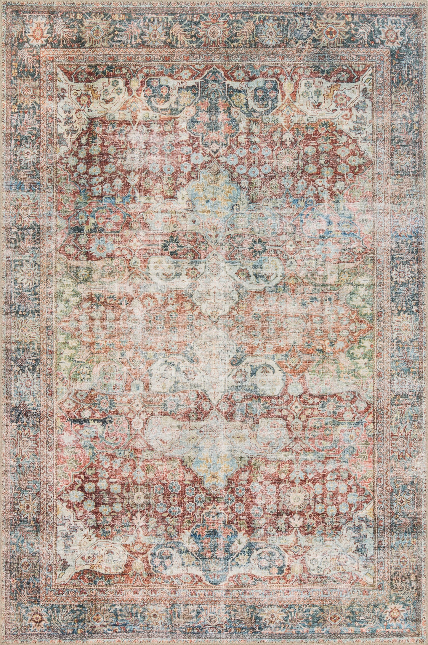 A picture of Loloi's Loren rug, in style LQ-14, color Brick / Multi