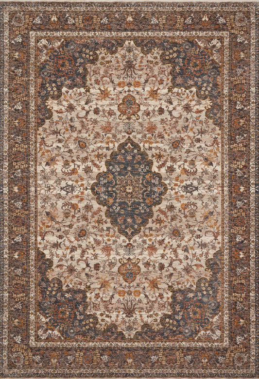 A picture of Loloi's Lourdes rug, in style LOU-01, color Natural / Ocean