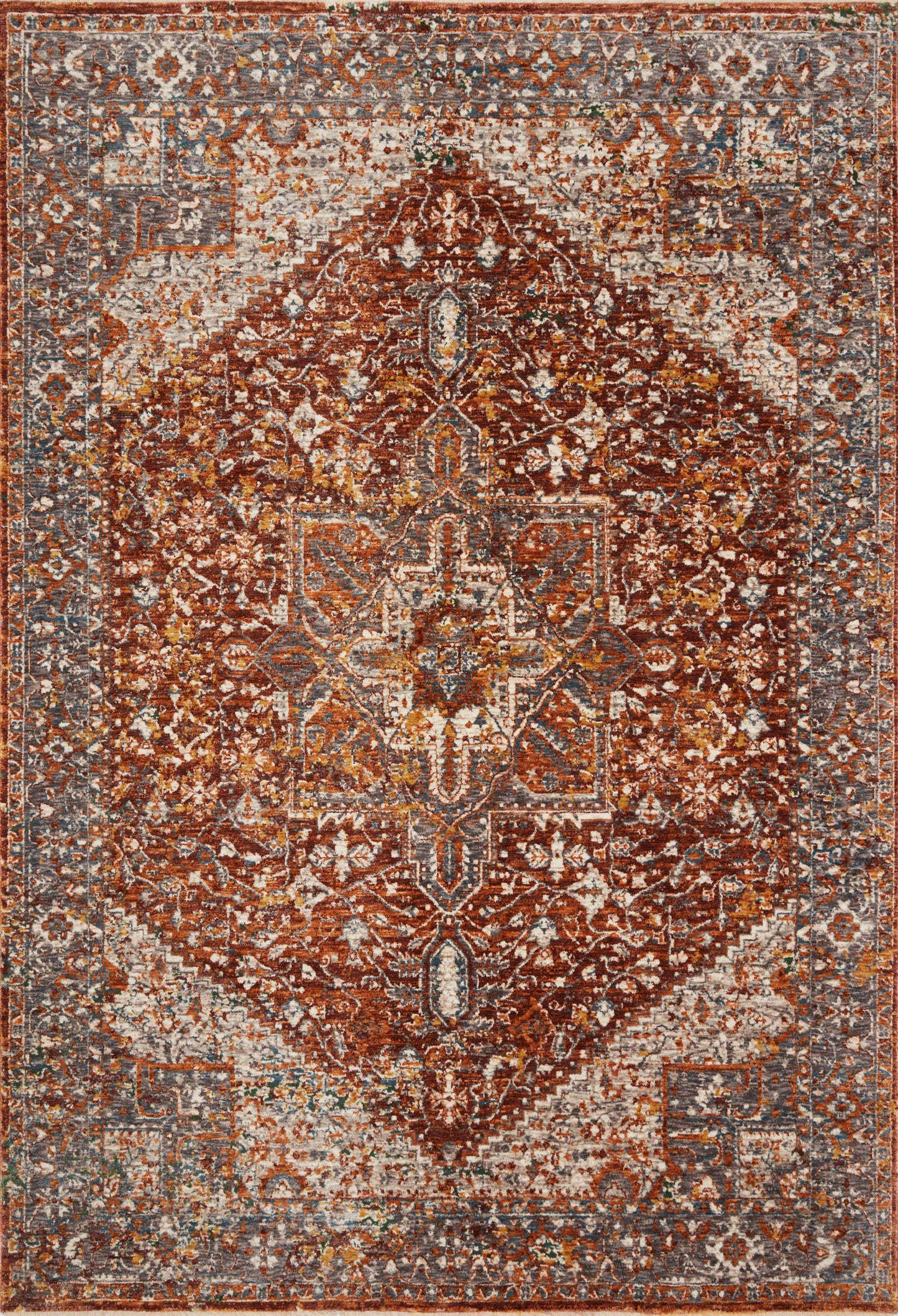 A picture of Loloi's Lourdes rug, in style LOU-02, color Rust / Multi