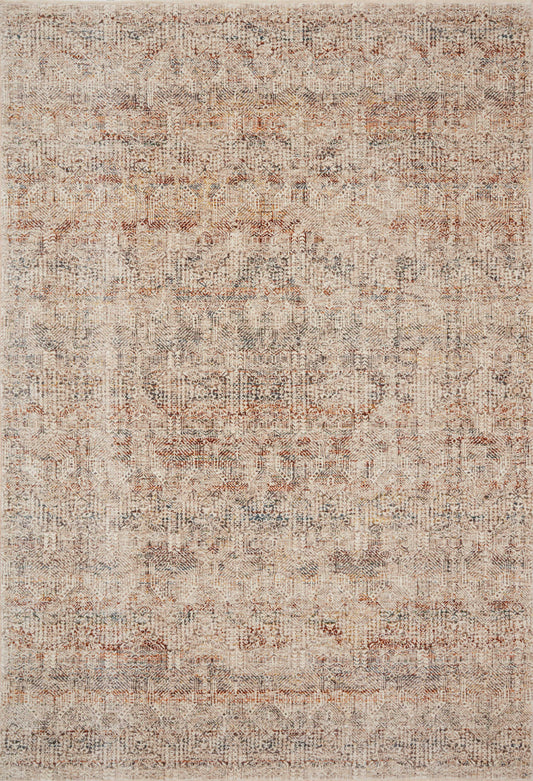 A picture of Loloi's Lourdes rug, in style LOU-04, color Ivory / Spice