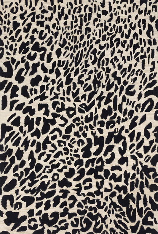 A picture of Loloi's Masai rug, in style MAS-02, color Black / Ivory