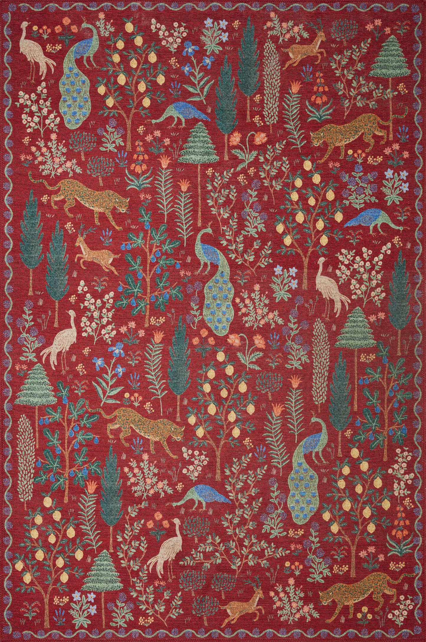 A picture of Loloi's Menagerie rug, in style MEN-02, color Crimson
