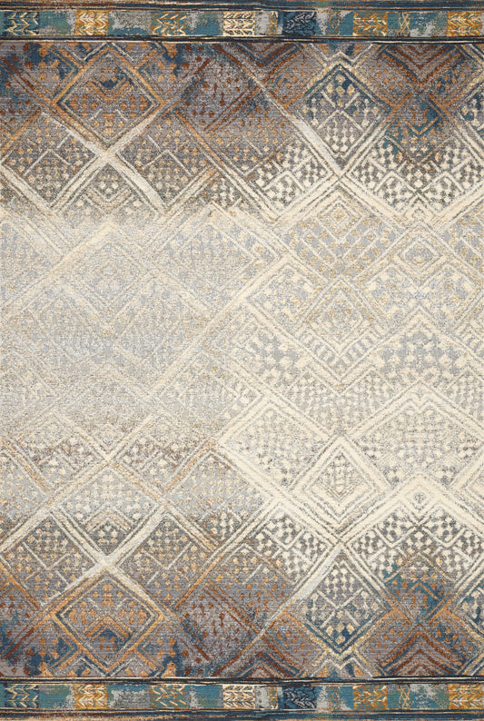 A picture of Loloi's Mika rug, in style MIK-02, color Ivory / Mediterranean