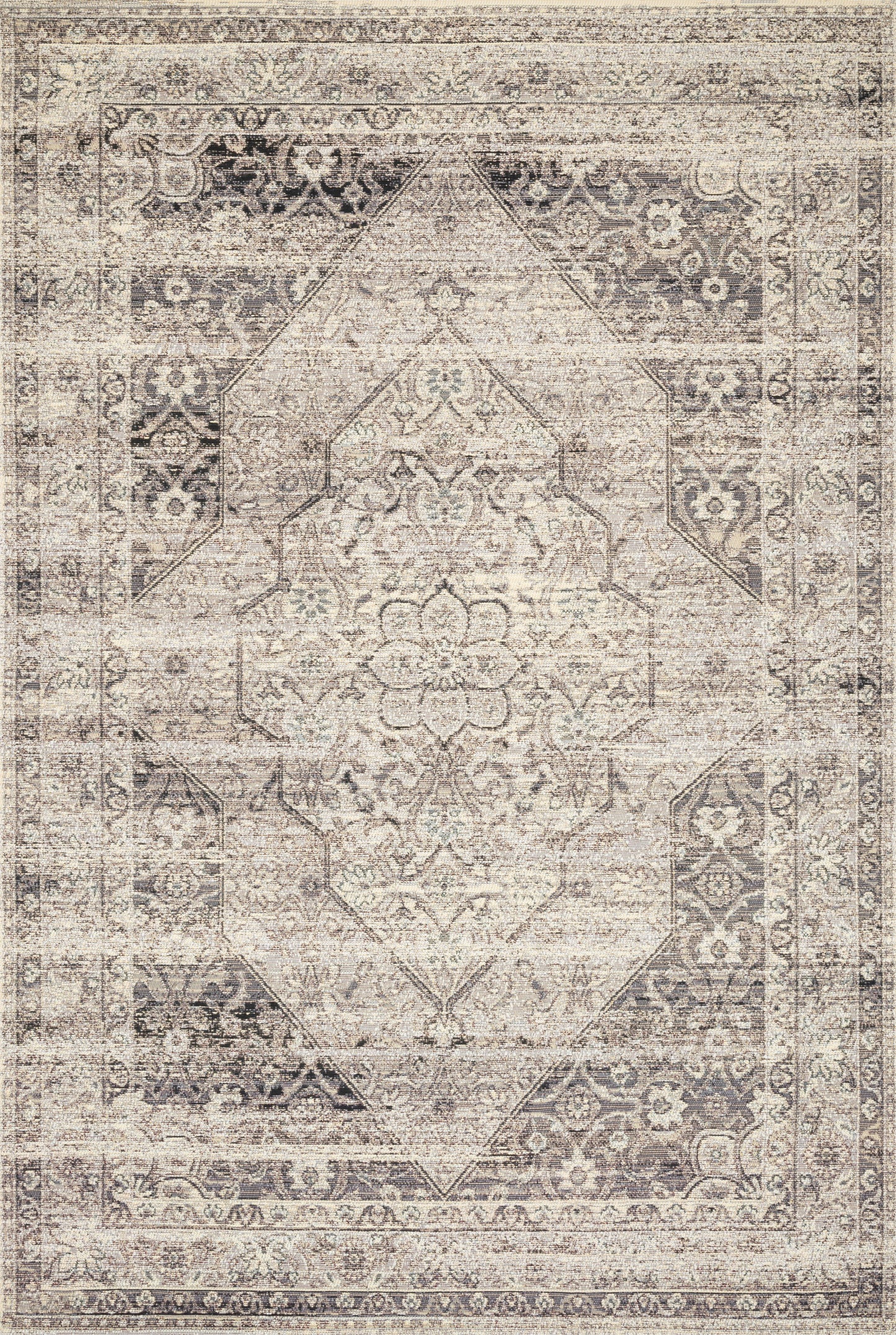 A picture of Loloi's Mika rug, in style MIK-12, color Stone / Ivory