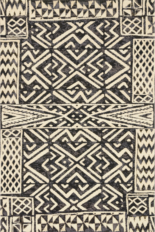 A picture of Loloi's Mika rug, in style MIK-13, color Ivory / Black