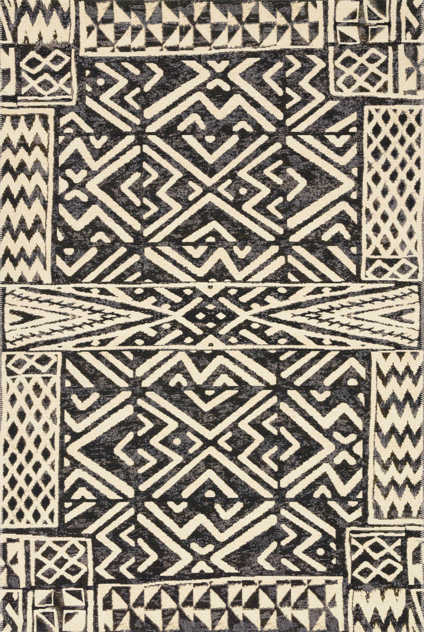 A picture of Loloi's Mika rug, in style MIK-13, color Ivory / Black