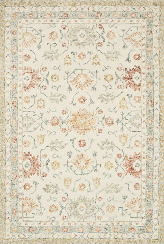 A picture of Loloi's Norabel rug, in style NOR-03, color Ivory / Rust