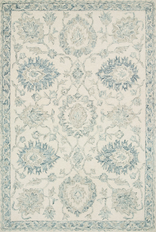 A picture of Loloi's Norabel rug, in style NOR-04, color Ivory / Blue