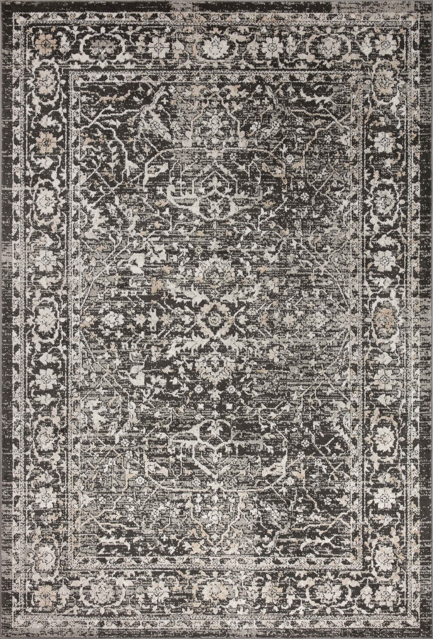 A picture of Loloi's Odette rug, in style ODT-01, color Charcoal / Silver