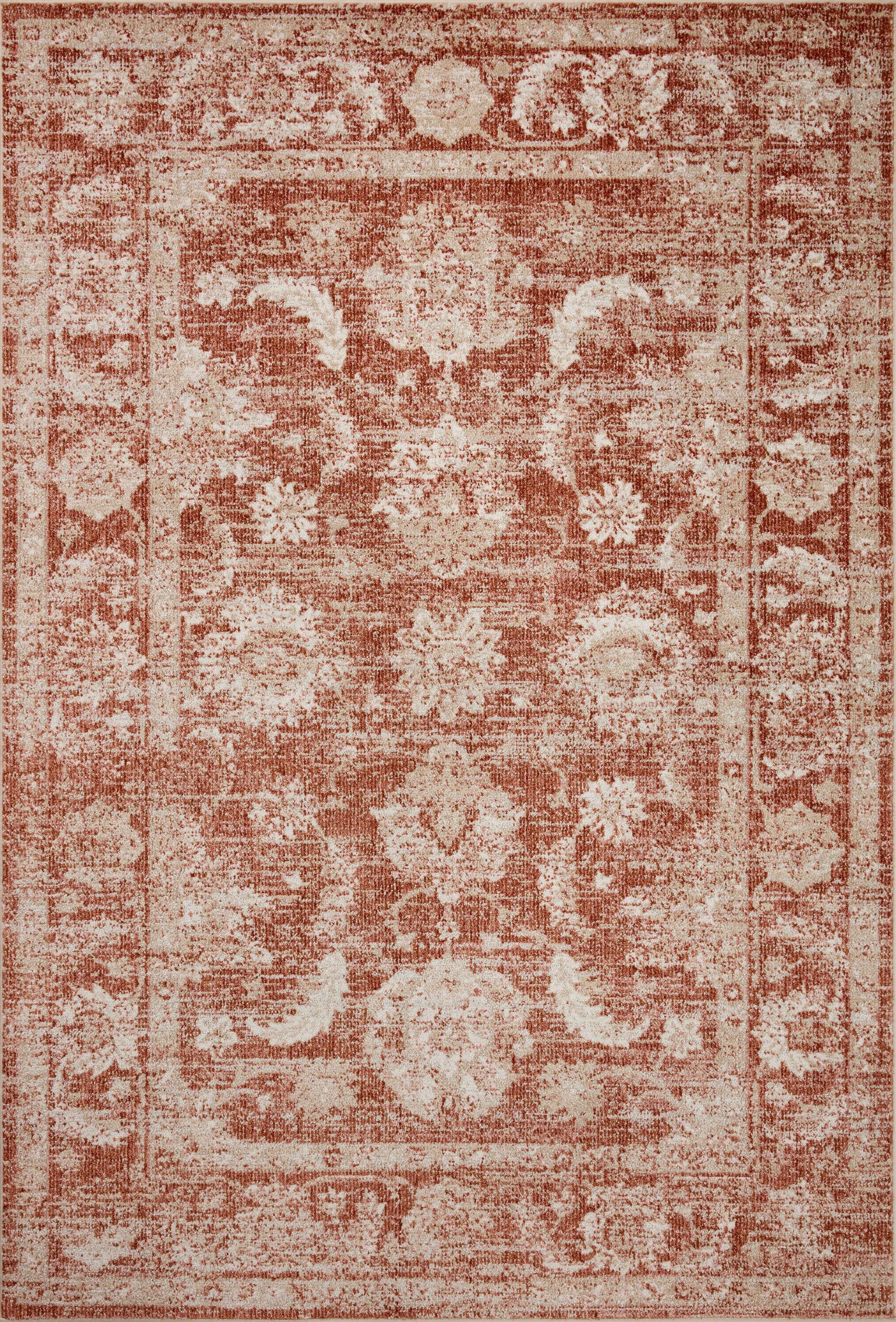 A picture of Loloi's Odette rug, in style ODT-03, color Rust / Ivory