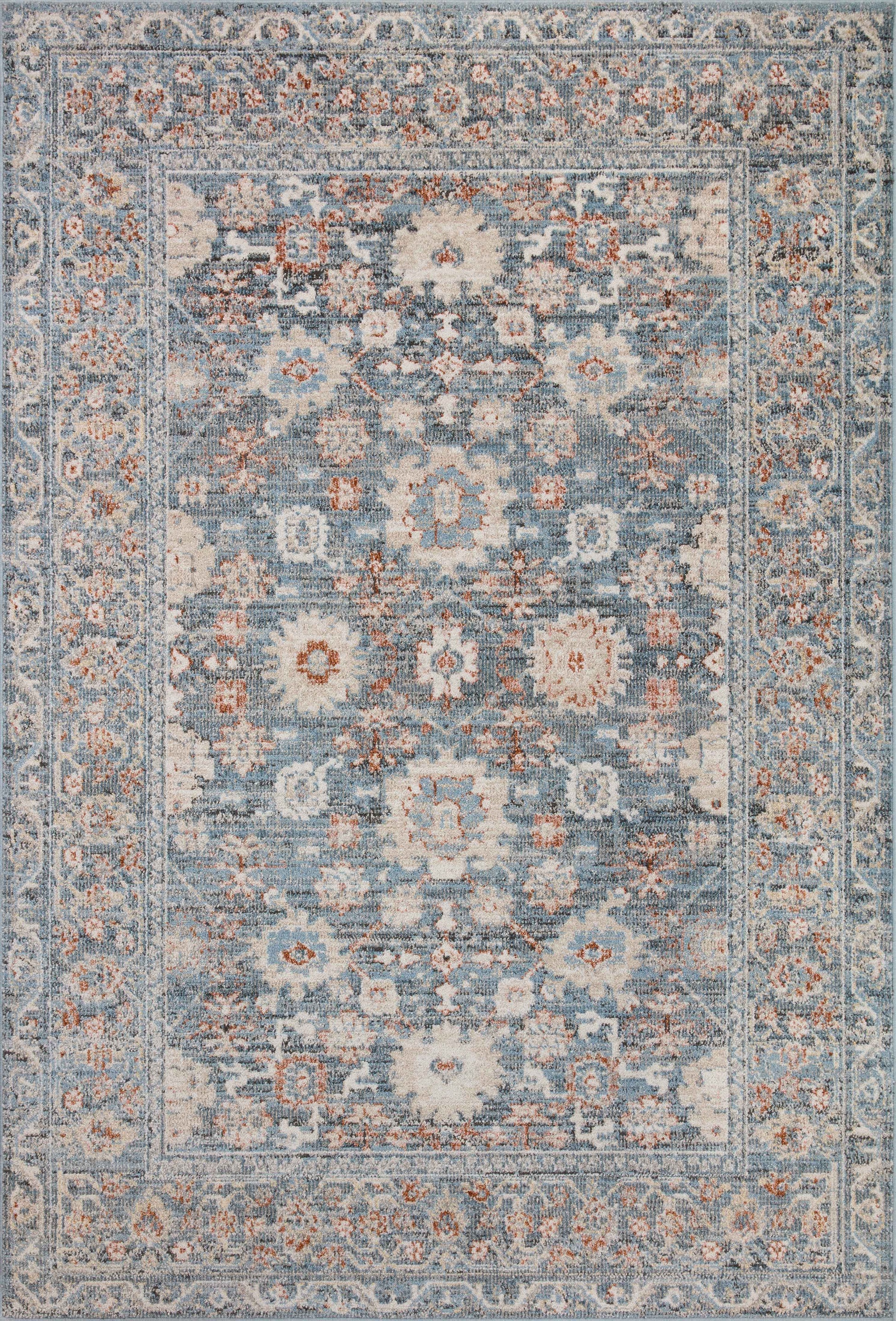 A picture of Loloi's Odette rug, in style ODT-07, color Sky / Rust