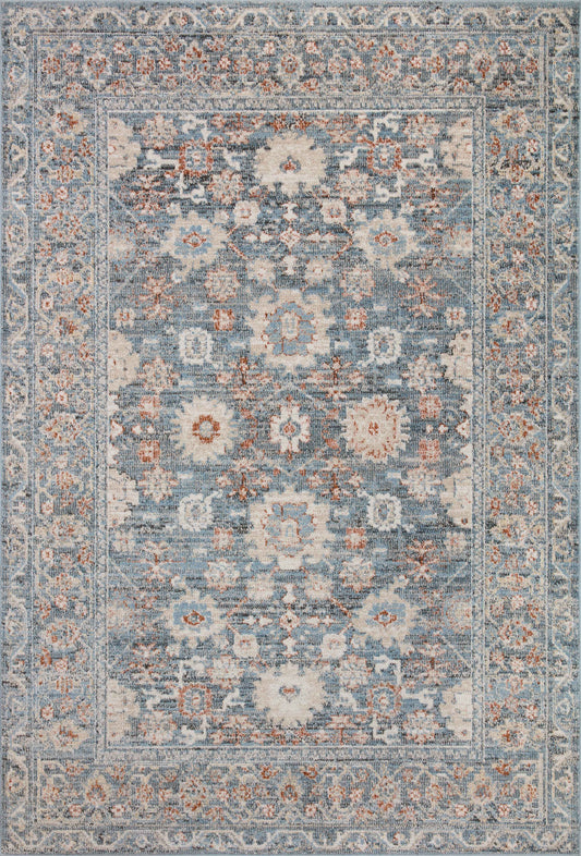 A picture of Loloi's Odette rug, in style ODT-07, color Sky / Rust