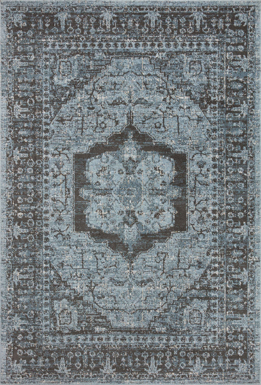 A picture of Loloi's Odette rug, in style ODT-08, color Sky / Charcoal