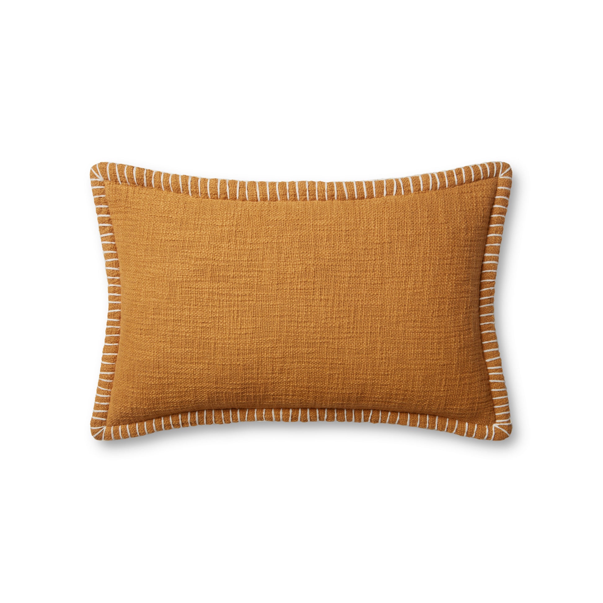 Photo of a pillow;  PLL0109 Gold 13'' x 21'' Cover w/Poly Pillow