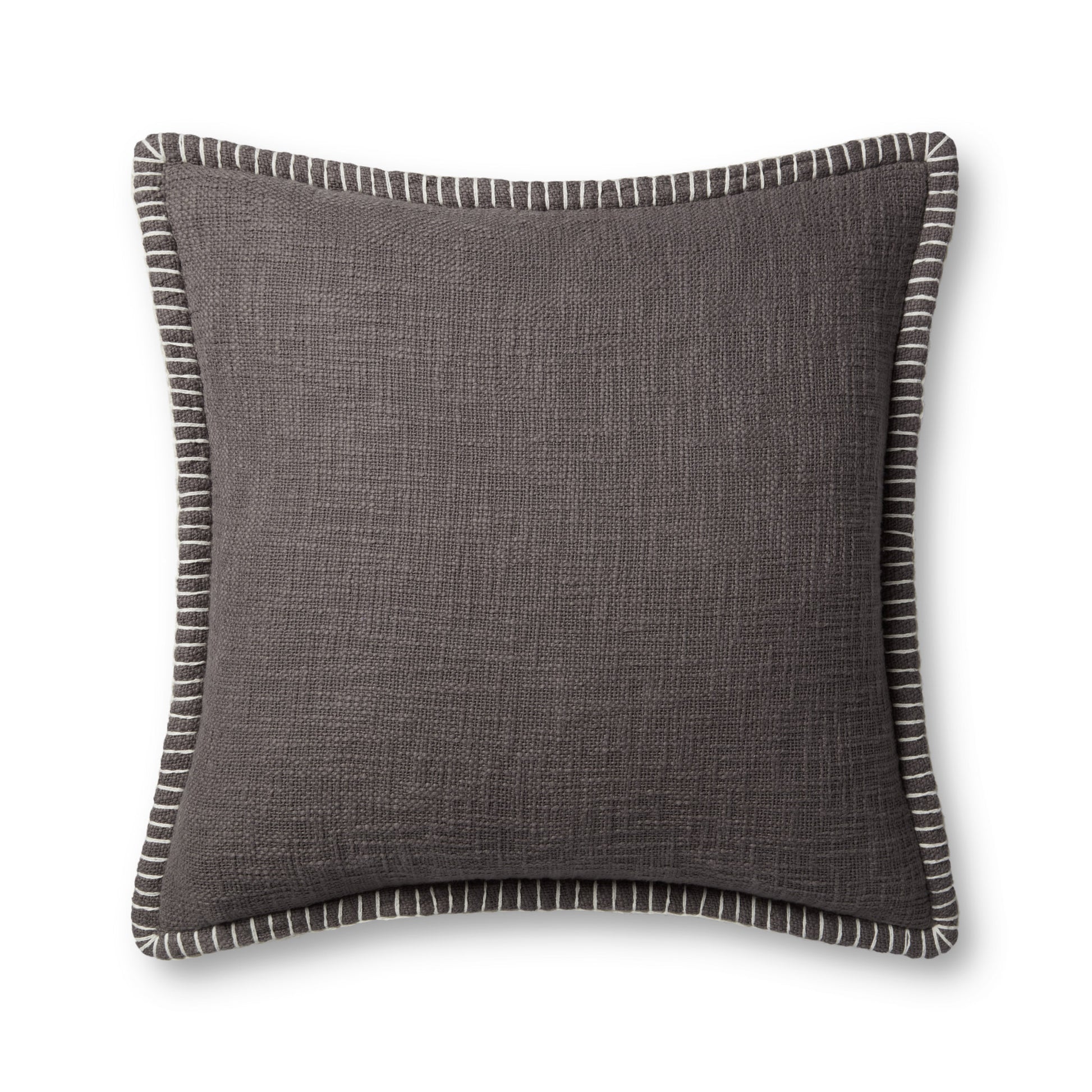Photo of a pillow;  PLL0109 Grey 22'' x 22'' Cover w/Poly Pillow