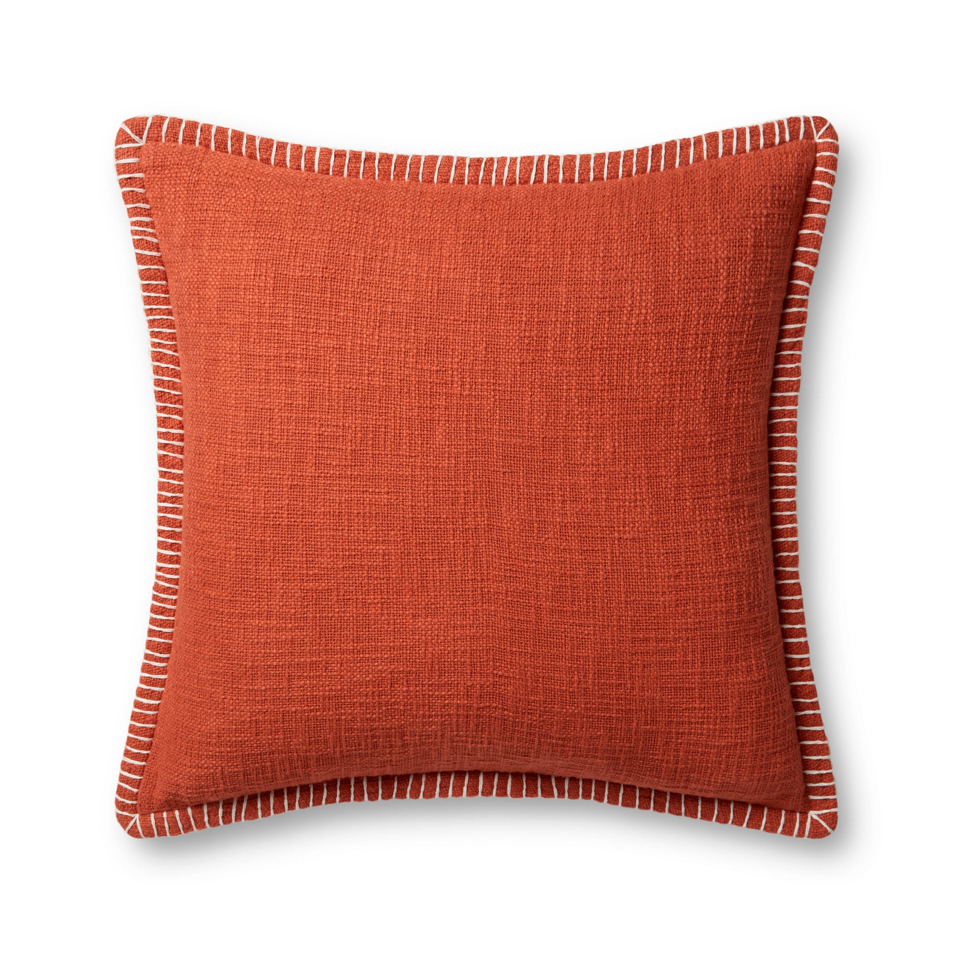 Photo of a pillow;  PLL0109 Orange 22'' x 22'' Cover w/Poly Pillow
