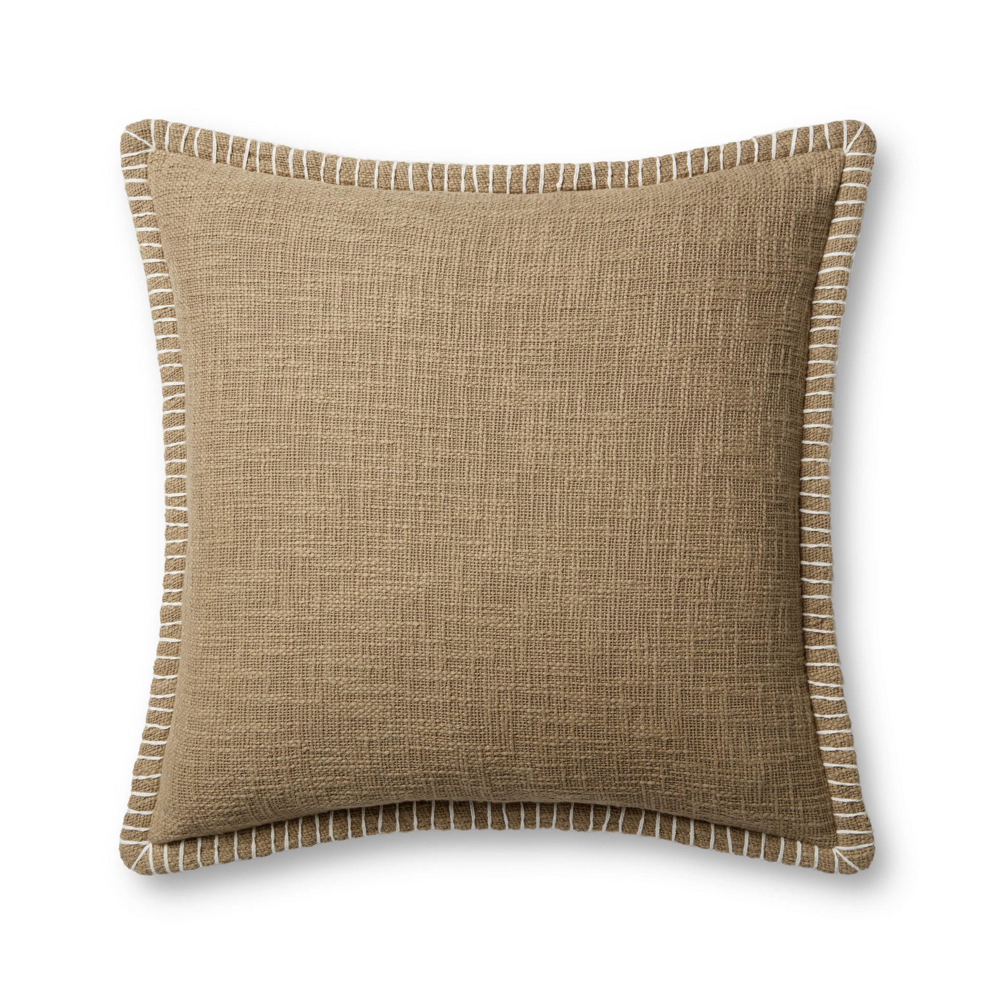 Photo of a pillow;  PLL0109 Taupe 22'' x 22'' Cover w/Poly Pillow