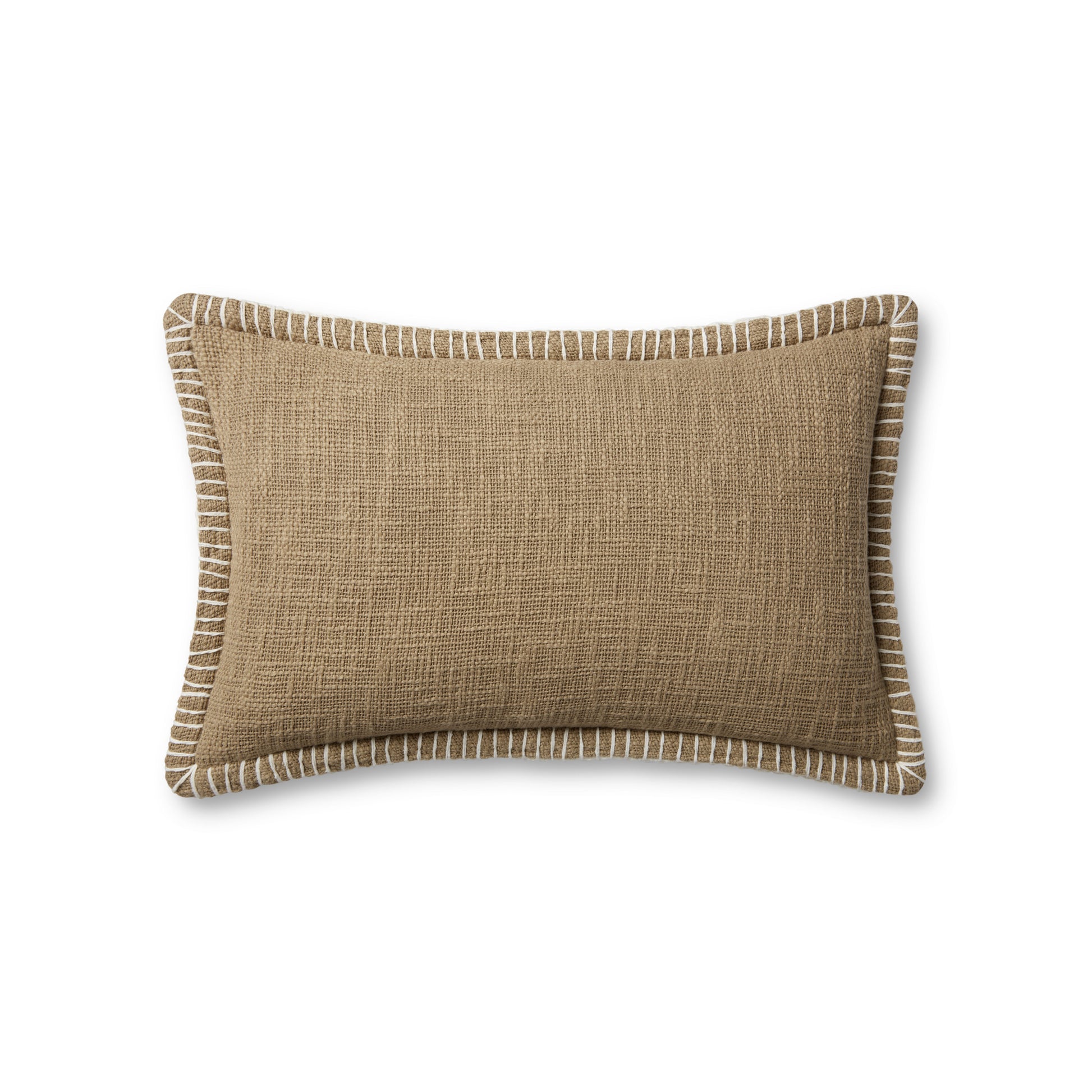 Photo of a pillow;  PLL0109 Taupe 13'' x 21'' Cover w/Poly Pillow