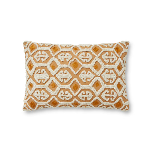 Photo of a pillow;  PLL0050 Ivory / Multi 13" x 21" Cover w/Poly Pillow