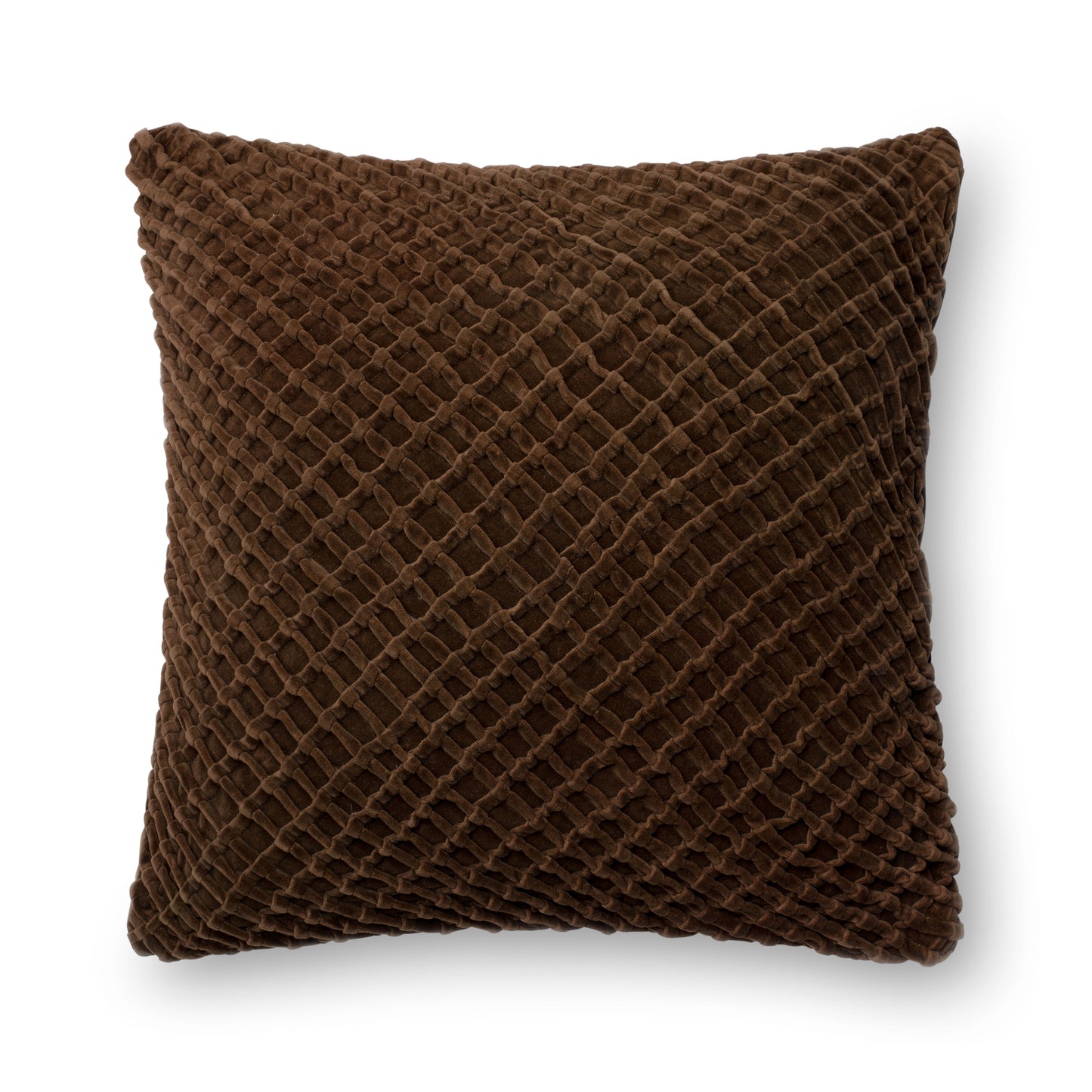 Photo of a pillow;  P0125 Brown 22" x 22" Cover w/Poly Pillow