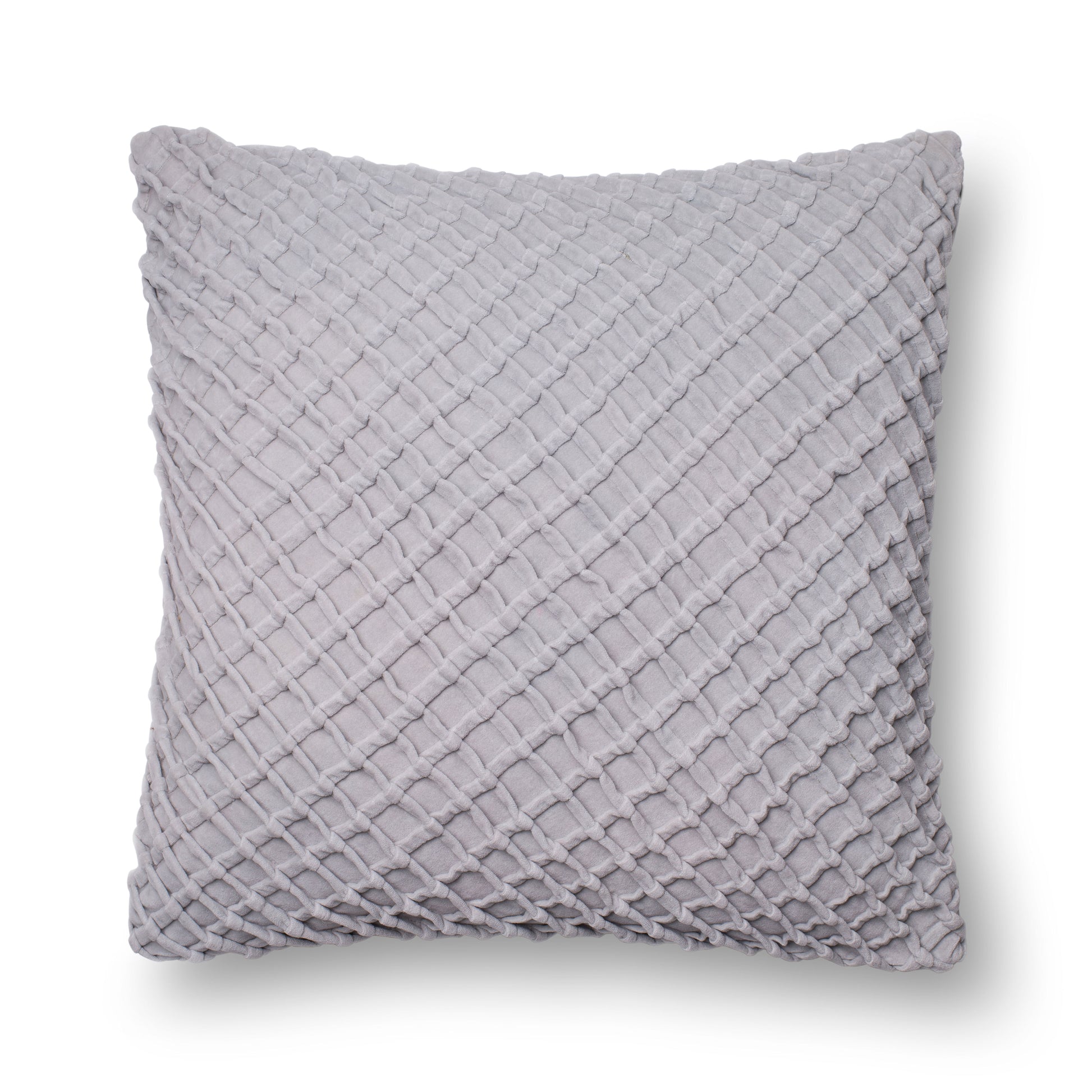 Photo of a pillow;  P0125 Grey 22" x 22" Cover w/Poly Pillow