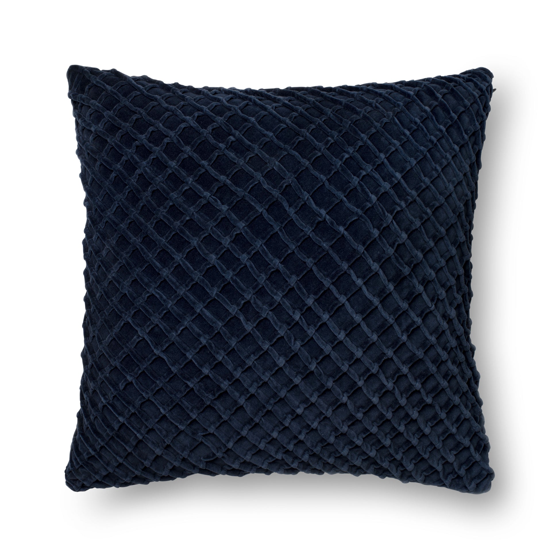 Photo of a pillow;  P0125 Navy 22" x 22" Cover w/Poly Pillow