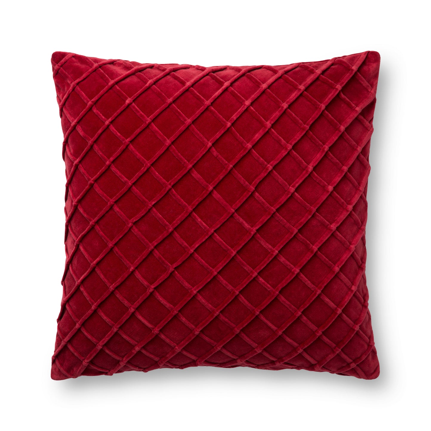 Photo of a pillow;  P0125 Red 22" x 22" Cover w/Poly Pillow