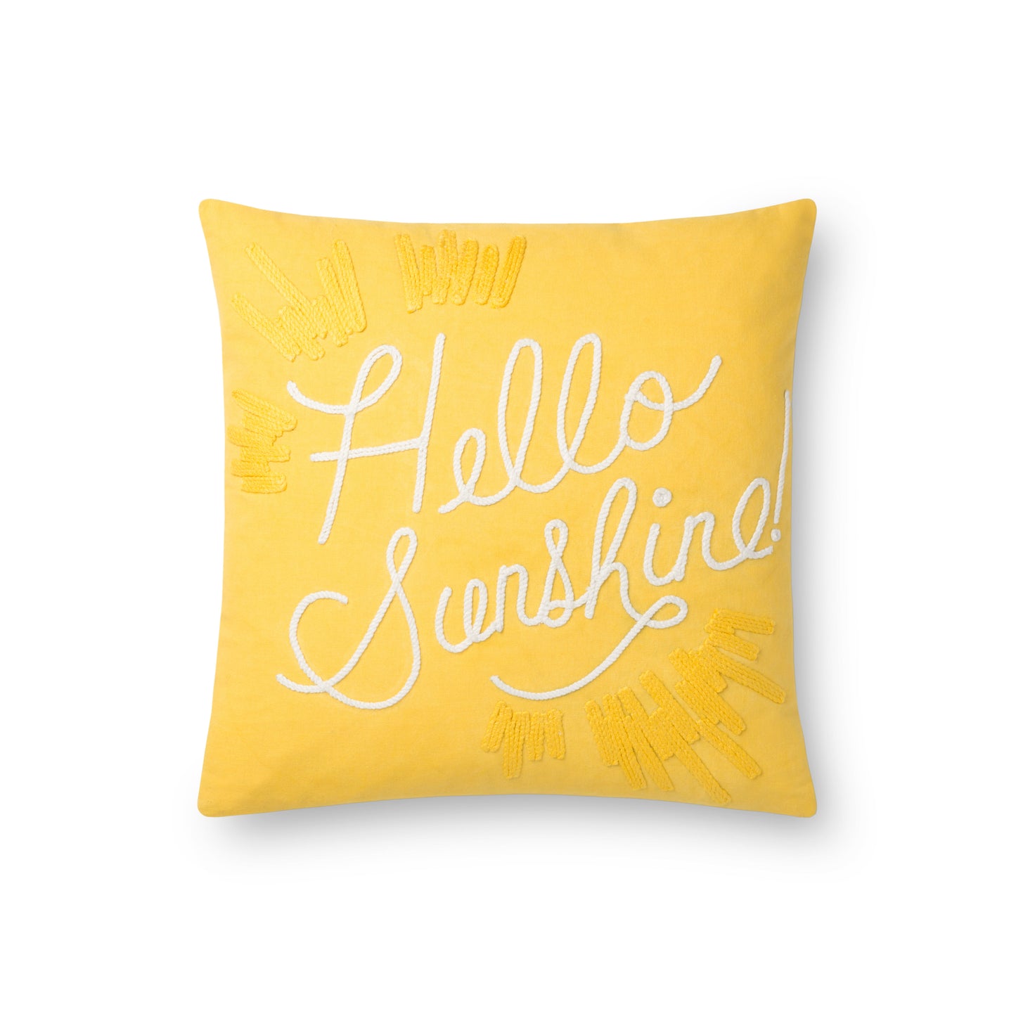 Photo of Loloi's Rifle Paper Co. x Loloi P6031 Yellow / White 18" x 18" Cover w/Poly Pillow