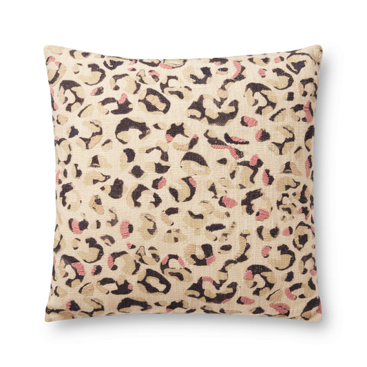 Photo of a pillow;  PLL0055 Ivory / Black 22" x 22" Cover w/Poly Pillow