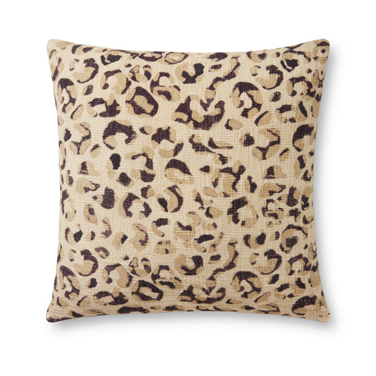 Photo of a pillow;  PLL0056 Ivory / Black 22" x 22" Cover w/Poly Pillow