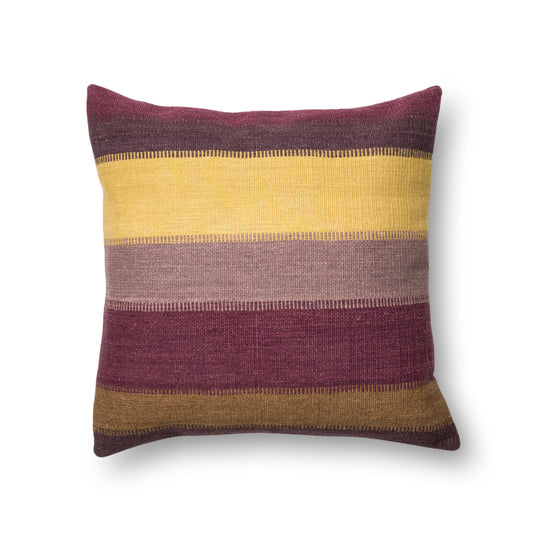Photo of a pillow;  P0164 Plum / Multi 22" x 22" Cover w/Poly Pillow